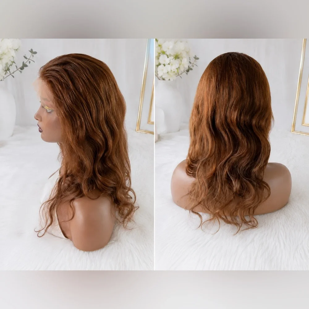 Title 100% Human Hair Lace Front Wig for Women | 13x4 Straight Brown Wig |